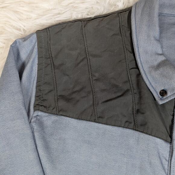 Alps & Meters Merino Wool Cotton Utility Shirt Blue Gray XXL Outdoor Workwear - Picture 13 of 16